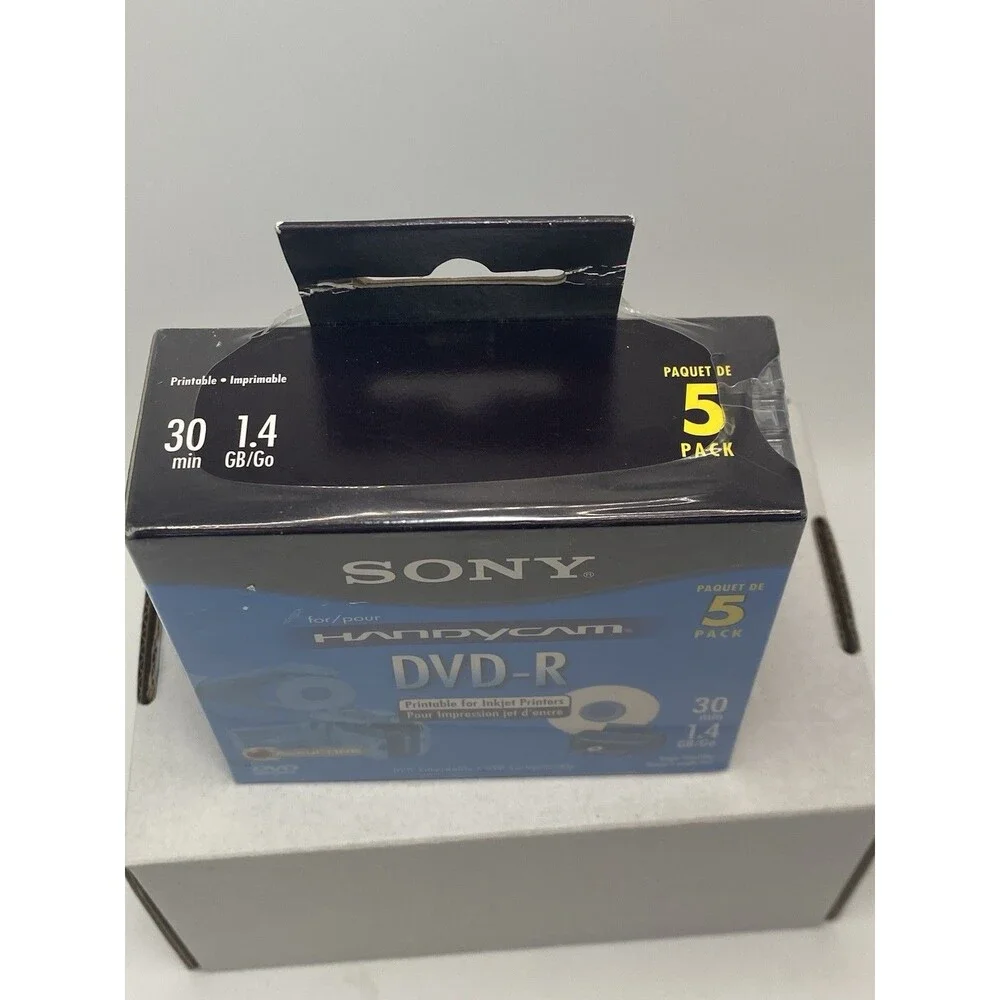 Sony Handyman DVD-R 5 Pack Recordable Single Sided Disc Sealed In Box